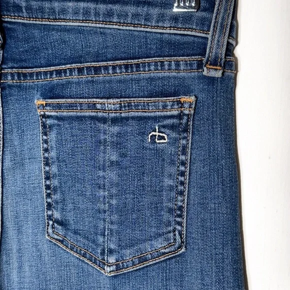 SOLD-Rag & Bone High Rise Vintage Wash Distressed Full Length Ankle Skinny Jeans - Picture 7 of 12